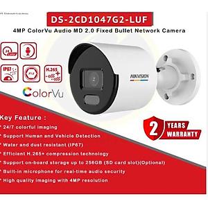 Camera IP 4.0MP hikvision Mic thu âm có màu ban đêm chính hãng Bảo hành 2 năm ( DS-2CD1047G2-L, DS-2CD1047G2-LUF DS-2CD1347G2-L  DS-2CD1347G2-LUF)- hàng chính hãng