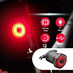 Đèn Đuôi LED Xe Đạp Thông Minh Cảnh Báo Ban Đêm Có Cảm Biến Chuyển Động Và Báo Đèn Khi Phanh Xe Chống Nước Sạc Điện USB MAILEE - Hàng Chính Hãng