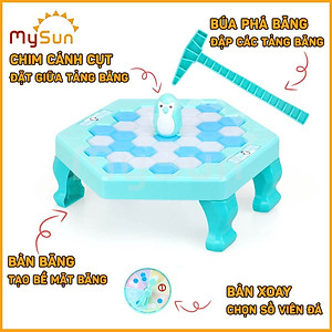 Đồ trò chơi nhóm gia đình đập phá băng chim cánh cụt giải trí cho bé MySun