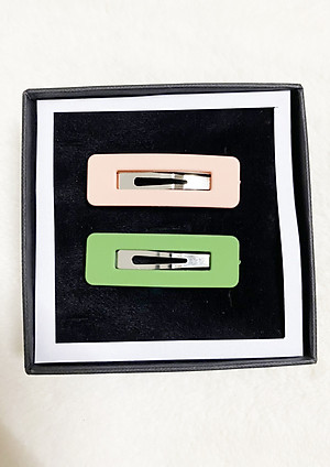 Kẹp tóc vuông màu nhám trơn - set 2 màu bất kì