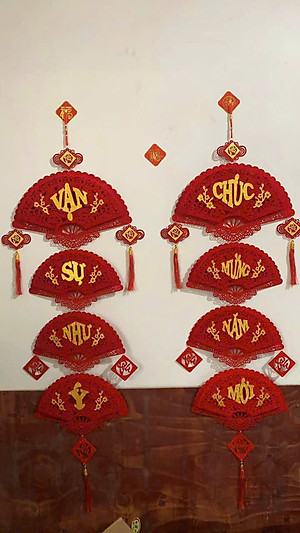 Dây Liễn Treo Tết Hình Quạt Đỏ – Bộ Chữ Vạn Sự Như Ý / Chúc Mừng Năm Mới – Trang Trí Tết 2026, Decor Nhà Cửa, Cửa Ra Vào - HÀNG CHÍNH HÃNG MINIIN