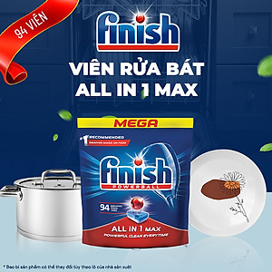 Túi 80 viên rửa chén Finish All In 1 Max Dishwasher Tablets Lemon QT025452 - hương chanh