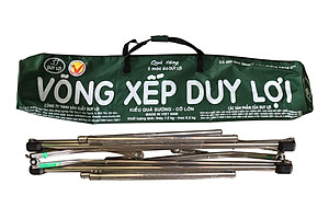 KHUNG VÕNG XẾP DUY LỢI INOX - CỠ LỚN (KHÔNG BAO GỒM LƯỚI VÕNG) - TẶNG 10 MÓC ÁO KÉP NHỰA CAO CẤP DUY LỢI