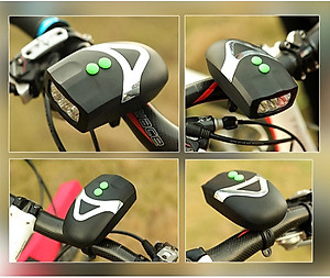 Đèn chiếu sáng có còi dành cho xe đạp - Hàng chính hãng 