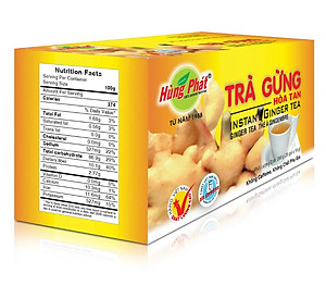 Trà Gừng Hòa Tan Hùng Phát Hỗ Trợ Giải Cảm Lạnh Làm Ấm Cơ Thể Tốt Cho Hệ Tiêu Hóa Hộp 20 Gói