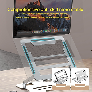 Giá Đỡ kim loại cho laptop máy tính bảng hỗ trợ tản nhiệt và điều chỉnh độ cao góc máy hàng nhập khẩu