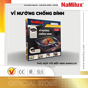 Vỉ Nướng Chống Dính Không Khói NaMilux│Phủ Lớp Chống Dính Teflon Whitford│Có Rãnh Thoát Mỡ│Hàng Chính Hãng