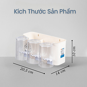 Kệ Để Bàn Chải, Cốc Và Kem Đánh Răng Việt Nhật, Bộ Cắm Bàn Chải 3 cốc - Nhựa Việt Nhật Chính Hãng