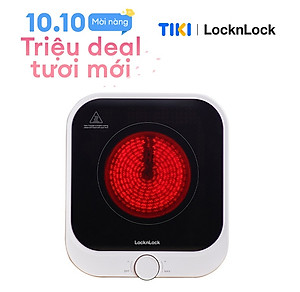 Bếp hồng ngoại mini Locknlock Mini infrared cooker EJI136IVY - Phù hợp tất cả loại nồi có đường kính 14cm - Mặt bếp bằng kính - Tự động tắt - 220V, 50Hz, 1300W - Hàng chính hãng
