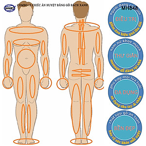 COMBO bộ 13 Dụng Cụ day ấn Huyệt Mát xa toàn thân kiểu Thái bằng gỗ Bách Xanh (MH848) Chăm sóc sức khỏe