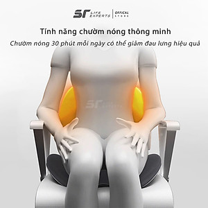 Bộ Gối Lót Mông Và Tựa Lưng Massage Chườm Nóng Cao Su Non Văn Phòng Ô Tô, Đệm Lưng Chống Gù, Giảm Đau Cột Sống - Sairui