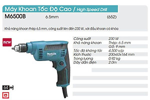 Máy khoan tốc độ cao 6.5mm Makita M6500B