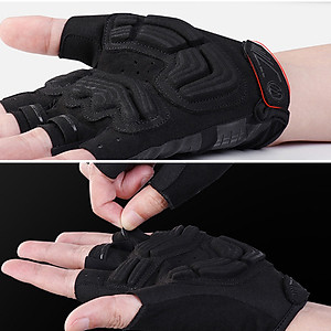 Găng tay xe đạp hở ngón, nửa ngón đệm chống sốc 2 lớp S191 thoáng khí lau mồ hôi, chống trơn trượt Cycling Mai Lee