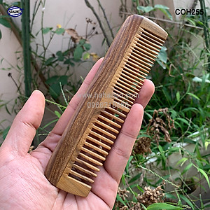 Lược gỗ Bách Xanh bằng đầu 2 loại răng (Size: M - 16cm) COH255 - Chăm sóc tóc