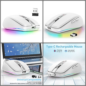 Chuột Led Không Dây M303 Đa kết nối Bluetooth 5.0 + Usb 2.4G Pin sạc TypeC chống ồn nhỏ gọn hàng nhập khẩu