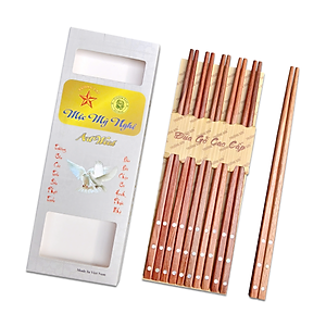 ĐŨA GỖ CAO CẤP - ĐŨA CẨM LAI CHẤM BI - HÀNG VIỆT NAM CHẤT LƯỢNG CAO ( 10 ĐÔI )