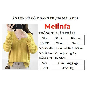 Áo len nữ cổ tim dài tay dáng thụng chất len mềm mịn co giãn thoải mái thời trang Hàn Quốc mặc mùa thu đông mã A0208