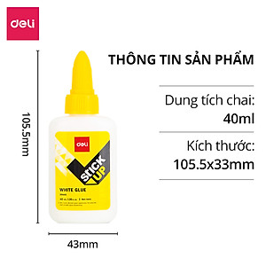 Keo Sữa Đa Năng 40ml Deli Dán Vải Giấy Decal Làm Đồ Handmade Slime Không Mùi Chất Lượng Cao