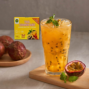 [TẶNG TOPPING] Trà Chanh Dây hòa tan Sunbeleaf, có chanh dây thật, trà hoa quả tươi ngon, thanh mát, hộp 10 gói