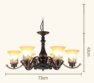 Đèn chùm YADO 6 tay phong cách cổ điển - kèm bóng Led chuyên dụng