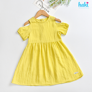 Váy bé gái_đầm cộc tay hở vai chính hãng HAKI, váy mùa hè cho bé, đầm trẻ em, váy thiết kế cho bé 10-27kg HK521