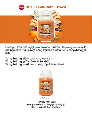 Nến hũ Yankee Candle size L - Farm Fresh Peach (623g)