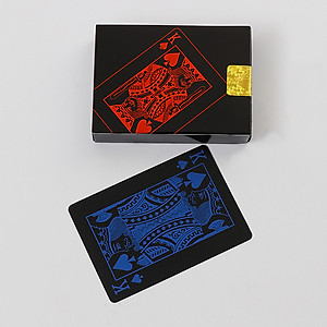 Bộ Bài Tây Nhựa PVC Nền Đen Cao Cấp, Chống Nước, Tùy Chọn Màu – Chính Hãng