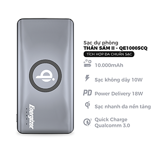 Sạc dự phòng Energizer 10,000mAh /3.7V Li-Polymer - QE10005CQGY - Hàng chính hãng
