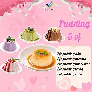 Set Làm Pudding Trứng, Dâu, Socola, Môn, Matcha VietTin Mart