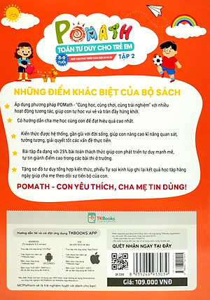 Bộ Pomath - Toán Tư Duy Cho Trẻ Em 8 - 9 Tuổi (Tập 1 + 2) (Bộ 2 Tập)