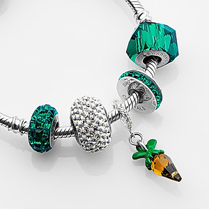 Lắc Tay Tropicana Phối Charm Swarovski Pha Lê Cà Rốt 5 Size