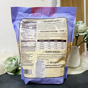 [ Date 05/27 ] Yến mạch cán vừa hữu cơ không chứa Gluten Bob's Red Mill 907g