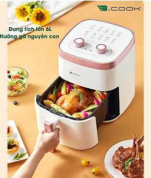 Nồi chiên không dầu B.COOK Dung tích lớn 6L - Hàng chính hãng
