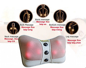 Gối massage thư giãn hồng ngoại ayosun 6 bi