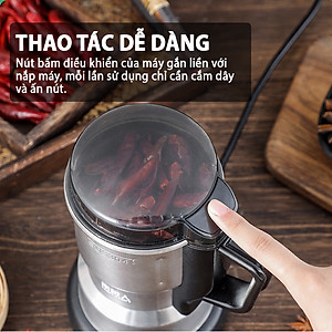 Máy Xay Hạt Tiêu Hạt Cafe Hạt Khô Gia Vị Đa Năng Công Suất 250w 8 Lưỡi Dao Cực Bén Chất Liệu Cối Inox - Hàng Nhập Khẩu