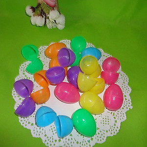 Trứng Phục Sinh Bằng Nhựa Đầy Màu Sắc (6CM)(12 Cái)