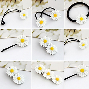 Combo 5 Dây Chun Cặp Tóc Hoa Cúc Nhiều Mẫu