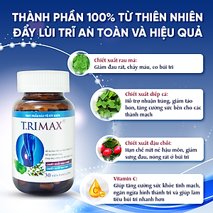 Viên Uống Hỗ Trợ Co Thắt Búi Trĩ Trimax Hủ 30 Viên Nguyên Liệu Từ Thiên Nhiên