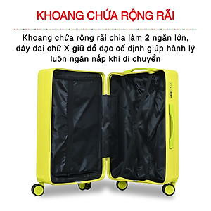 Vali kéo du lịch cao cấp bảo hành chính hãng Size 24inch- KS 219 - Hồng nhạt