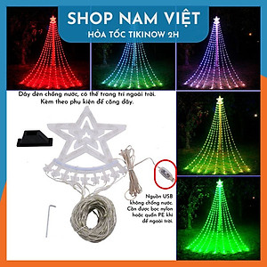 Dây Led Sao Băng RGB Hiệu Ứng Thác Nước, Điều Khiển Bằng Điện Thoại - Trang Trí Ngoài Trời Giáng Sinh, Năm Mới