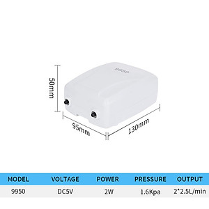 Máy sủi oxy tích điện Jebo 9950 2 vòi cao cấp, trữ điện 16- 24H, siêu bền, tiết kiệm điện.BH uy tín