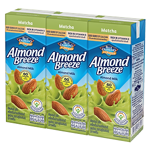 Sữa hạt hạnh nhân ALMOND BREEZE vị Matcha 180ml x 3 Hộp