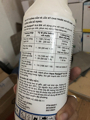 (Ko mùi) Hàng BAYER - Thuốc Aqua Resigen 10.4 EW diệt muỗi, kiến, gián, rệp, bọ xít.... Bộ Y tế cho phép lưu hành