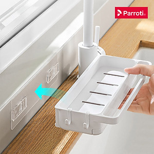 Giỏ đựng đồ rửa chén cao cấp, khay đựng miếng rửa bát, có khay chứa nước - Parroti Tidy - TD31