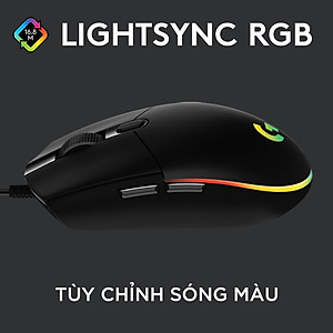 Chuột game có dây Logitech G102 Lightsync - Tùy chỉnh RGB, 6 nút lập trình, nhẹ, 8000 DPI, PC/Mac - Hàng Chính Hãng