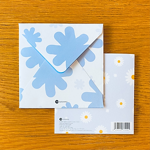 Set 4 thiệp chúc mừng, cảm ơn, động viên chúc may mắn SDstationery DAISY 12x12 họa tiết hoa cúc trang nhã màu sắc nhẹ nhàng