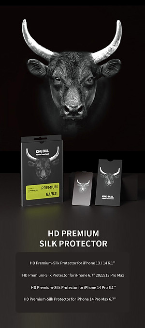 Miếng Dán Cường Lực MIPOW KINGBULL Trong Suốt Dành Cho iPhone 14 ProMax / 14 Pro / 14 Plus / 14 - Hàng Chính Hãng