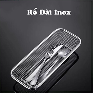 Rổ Dài Inox Đựng Muỗng Đũa Không Rỉ Sang Trọng