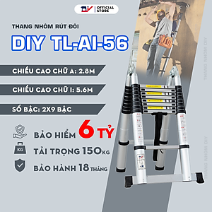 Thang nhôm rút đôi DIY TL-AI-56 Hàng chính hãng - Tiêu chuẩn EN131