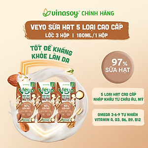 Thùng Veyo Sữa hạt 5 loại cao cấp (30 hộp x 180ml)